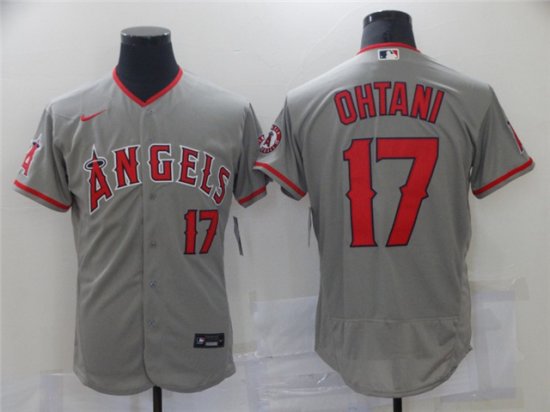 Los Angeles Angels #17 Shohei Ohtani Gray Flex Base Jersey