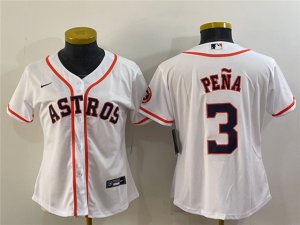 Women's Houston Astros #3 Jeremy Pena White Cool Base Jersey