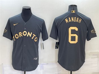 Toronto Blue Jays #6 Alek Manoah Charcoal 2022 MLB All-Star Game Cool Base Jersey