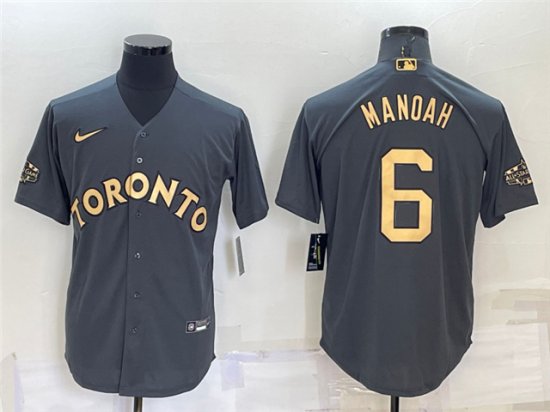 Toronto Blue Jays #6 Alek Manoah Charcoal 2022 MLB All-Star Game Cool Base Jersey