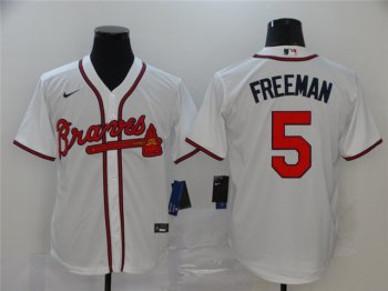 Atlanta Braves #5 Freddie Freeman White Cool Base Jersey