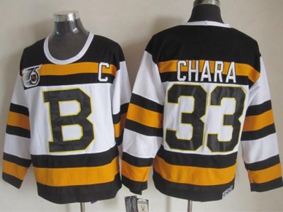 Boston Bruins #33 Zdeno Chara 1992 Vintage CCM 75th White Jersey