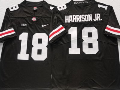 NCAA Ohio State Buckeyes #18 Marvin Harrison Jr. Black College Football Jersey