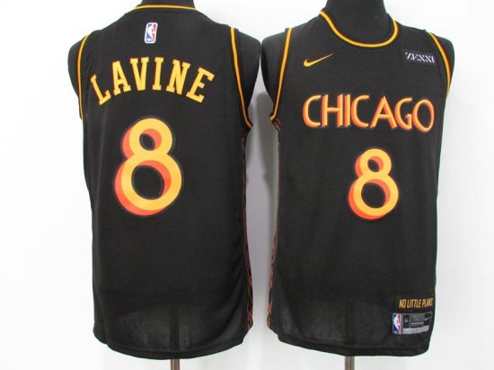 Chicago Bulls #8 Zach LaVine 2020-21 Black City Edition Swingman Jersey