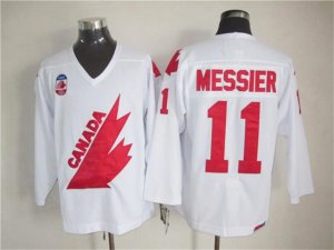 1991 Canada Cup Team Canada #11 Mark Messier CCM Vintage White Hockey Jersey