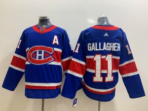 Montreal Canadiens #11 Brendan Gallagher Blue 2021 Reverse Retro Jersey