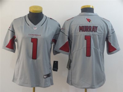 Women's Arizona Cardinals #1 Kyler Murray Gray Inverted Limited Jersey