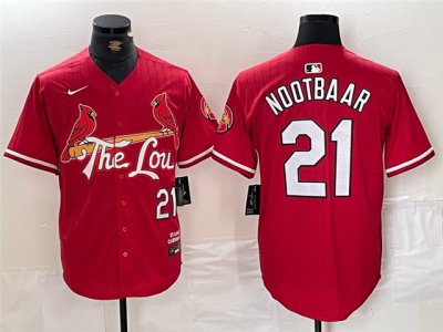 St. Louis Cardinals #21 Lars Nootbaar Red 2024 City Connect Limited Jersey