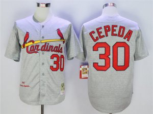 St. Louis Cardinals #30 Orlando Cepeda 1967 Throwback Gray Jersey