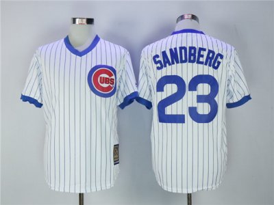 Chicago Cubs #23 Ryne Sandberg White Cooperstown Collection Cool Base Jersey