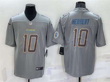 Los Angeles Chargers #10 Justin Herbert Gray Atmosphere Fashion Limited Jersey