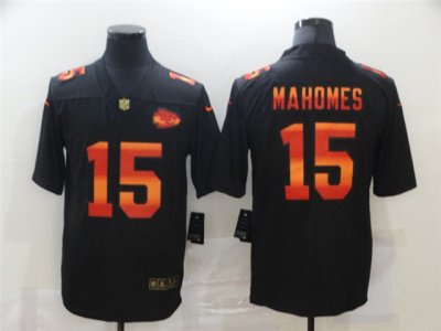 Kansas City Chiefs #15 Patrick Mahomes Black Colorful Fashion Limited Jersey
