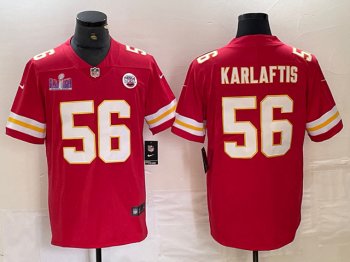 Kansas City Chiefs #56 George Karlaftis Red Super Bowl LVIII Limited Jersey