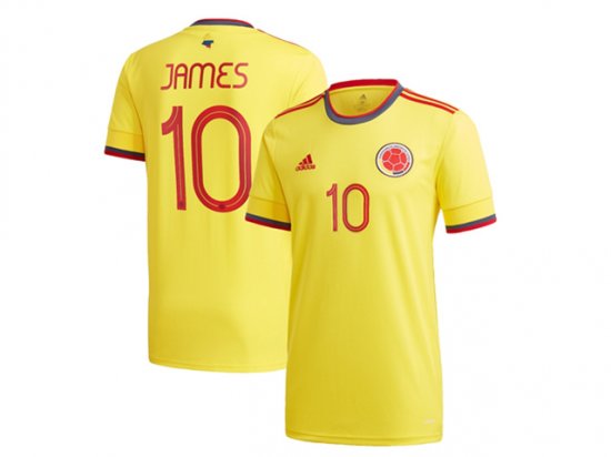 National Colombia #10 James Home Yellow 2021/22 Soccer Jersey