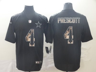 Dallas Cowboys #4 Dak Prescott Black Statue Of Liberty Vapor Untouchable Limited Jersey