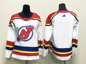 Womens New Jersey Devils Blank White 2022/23 Reverse Retro Jersey