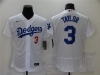 Los Angeles Dodgers #3 Chris Taylor White Flex Base Jersey