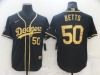 Los Angeles Dodgers #50 Mookie Betts Black Gold Cool Base Jersey