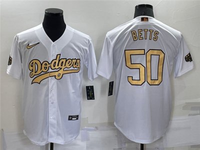 Los Angeles Dodgers #50 Mookie Betts White 2022 MLB All-Star Game Cool Base Jersey