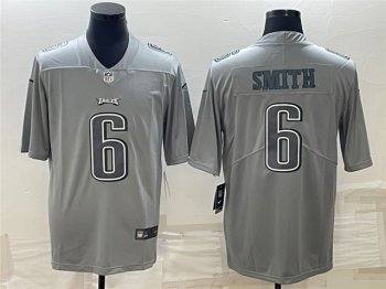 Philadelphia Eagles #6 DeVonta Smith Gray Atmosphere Fashion Limited Jersey