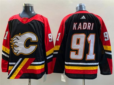 Calgary Flames #91 Nazem Kadri Black 2022/23 Reverse Retro Jersey