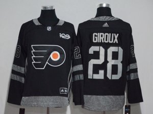 Philadelphia Flyers #28 Claude Giroux Black 100 Anniversary Adidas Jersey