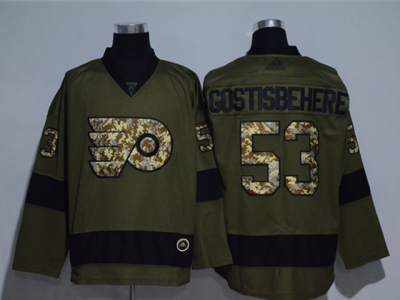 Philadelphia Flyers #53 Shayne Gostisbehere Green Salute to Service Jersey