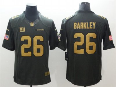New York Giants #26 Saquon Barkley Anthracite Gold Salute To Service Limited Jersey