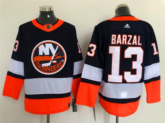 New York Islanders #13 Mathew Barzal Blue 2021 Reverse Retro Jersey