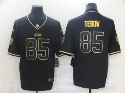 Jacksonville Jaguars #85 Tim Tebow Black Gold Vapor Limited Jersey