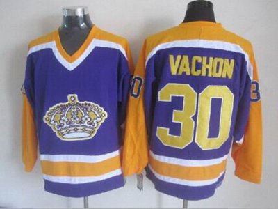 Los Angeles Kings #30 Rogie Vachon 1980's Vintage CCM Purple Jersey