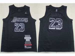 Los Angeles Lakers #23 LeBron James Black MVP Honor Edition Swingman Jersey