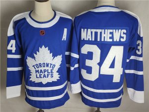 Toronto Maple Leafs #34 Auston Matthews Blue 2022/23 Reverse Retro Jersey