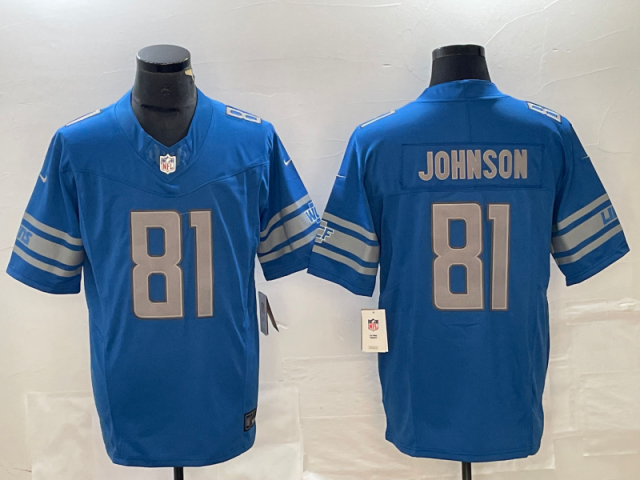 Detroit Lions #81 Calvin Johnson Blue Vapor F.U.S.E. Limited Jersey - Click Image to Close