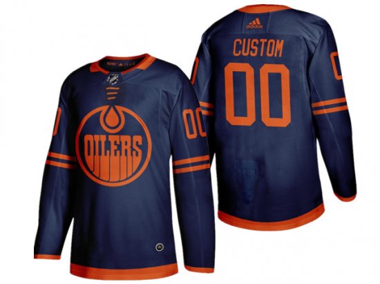 Edmonton Oilers Custom #00 Dark Blue Jersey