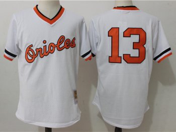 Baltimore Orioles #13 Manny Machado Throwback White Jersey