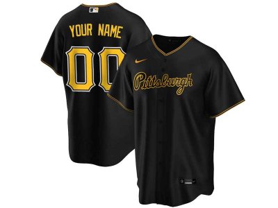 Pittsburgh Pirates Custom #00 Alternate Black Cool Base Jersey