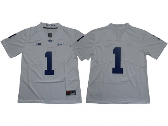 NCAA Penn State Nittany Lions #1 White College Football Jersey