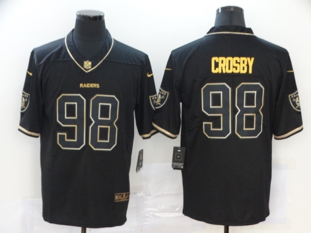 Las Vegas Raiders #98 Maxx Crosby Black Black Gold Vapor Limited Jersey - Click Image to Close