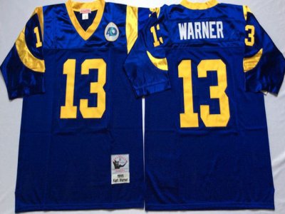 St. Louis Rams #13 Kurt Warner Throwback Blue Jersey