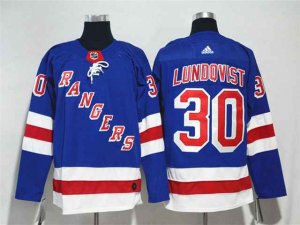 Women's Youth New York Rangers #30 Henrik Lundqvist Home Royal Blue Jersey