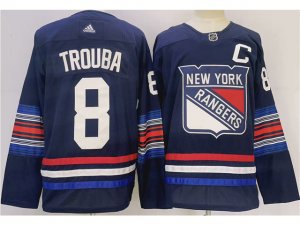 New York Rangers #8 Jacob Trouba Navy Alternate Jersey