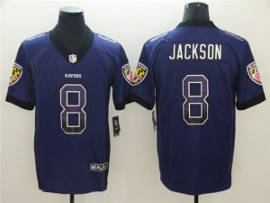 Baltimore Ravens #8 Lamar Jackson Purple Drift Fashion Limited Jersey