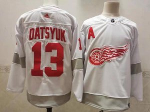 Detroit Red Wings #13 Pavel Datsyuk White 2021 Reverse Retro Jersey