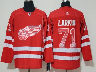 Detroit Red Wings #71 Larkin Red Drift Fashion Home Adidas Jersey