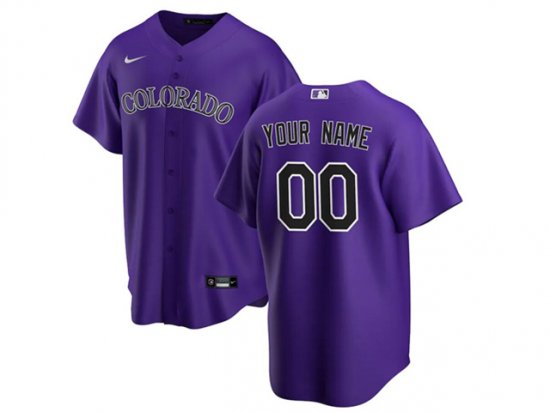 Colorado Rockies Custom #00 Purple Cool Base Jersey