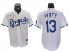 Kansas City Royals #13 Salvador Perez White Cool Base Jersey