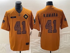 New Orleans Saints #41 Alvin Kamara 2023 Brown Salute To Service Limited Jersey