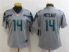 Women's Seattle Seahawks #14 DK Metcalf Gray Vapor Limited Jersey