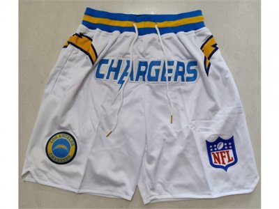 Los Angeles Chargers Just Don Chargers White Football Shorts